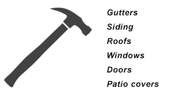 Thrush and Son work on gutters, siding, roofs, windows, doors, and patio covers